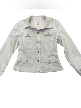 J. Jill Light White Jean Utility Jacket